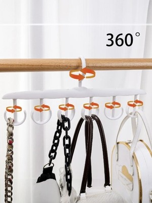 12 Kancalı 360 Derece Dönebilen Dolap Organizatörü Için  Sütyen, Eşarp, Çanta, Kravat, Kemer Askısı