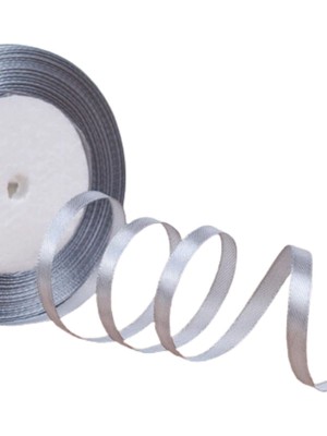 Saten Kurdele 2 cm 10 Metre Gri