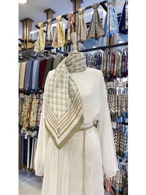 Çizgi K Desen Eşarp Mint