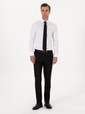 Cacharel Erkek Beyaz Slim Fit %100 Pamuk Klasik Gömlek 50318179-VR013