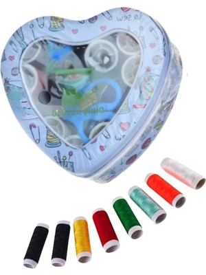 Iplik Set Teneke Kutu Kalpli Dikiş Seti