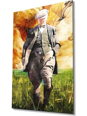 Atatürk Portre Cam Tablo Modern Ev Ofis Salon Hediyelik Büyük Tablo Duvar Dekoru