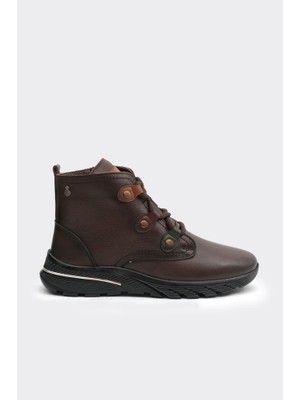 Hakiki Deri Fermuarlı Bağcıklı Kadın Bot