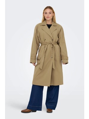 Only Kadın Onlorchıd Belden Bağlamalı Uzun Trençkot 15355443 Kahverengi