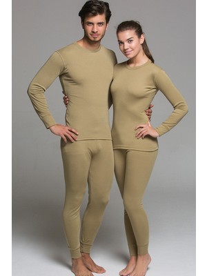 Unisex Haki Soğuk Havalar Için Ideal Termal Takım