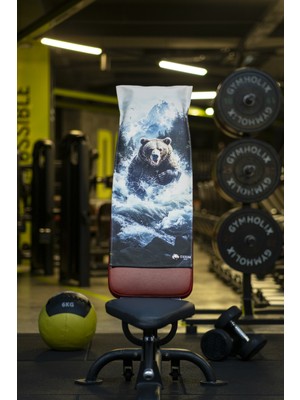Pamuklu Yeni Nesil Fitness Spor Havlusu - Dijital Baskılı - Hızlı Kuruyan Mikrofiber | Bear