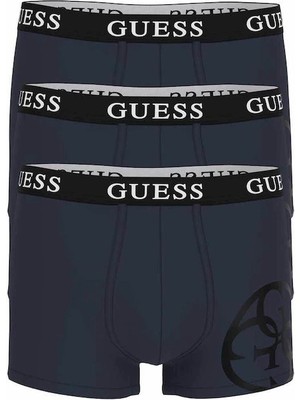 Guess Placed Logo Erkek Lacivert 3'lü Boxer Paketi U4RG04K6YW0-G7V2