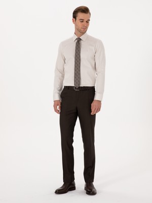Cacharel Erkek Kahverengi Slim Fit Klasik Pantolon 50318985-VR029