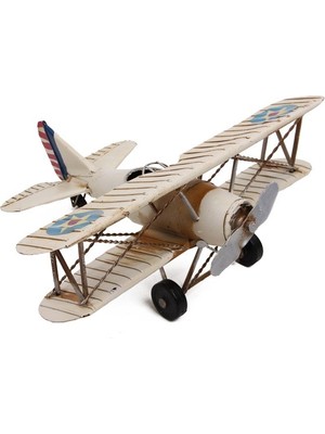 Kenpazar Dekoratif Metal Uçak Çift Kanatlı