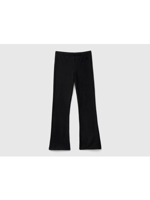 Benetton Kız Çocuk Geniş Paça Logo Detaylı Tayt