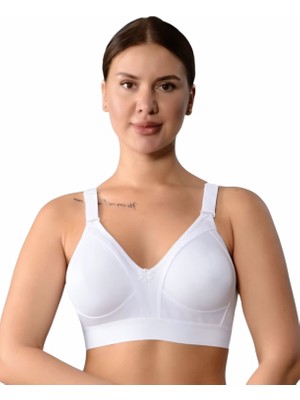 Lüks Pamuklu Penye Geniş Lastikli Telsiz Toparlayıcı ( Balensiz Minimizer ) Sütyen EBRU1010