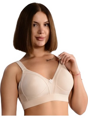 Lüks Pamuklu Penye Geniş Lastikli Telsiz Toparlayıcı ( Balensiz Minimizer ) Sütyen EBRU1010