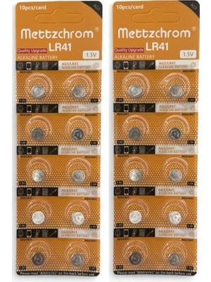 Mettzchrom Ag3 LR41 384 L736 1.5V Alkaline Düğme Pil 20'li