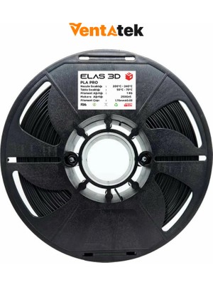 Elas 3D Siyah Pla Pro Filament - 1.75MM - 1 kg