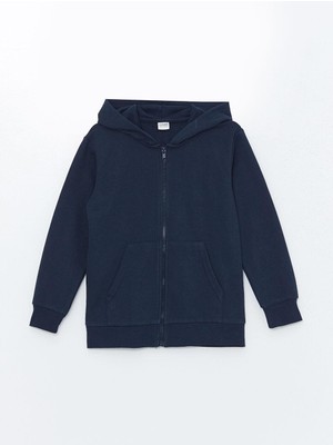Kapüşonlu Erkek Çocuk Kalın Fermuarlı Sweatshirt  (W5)