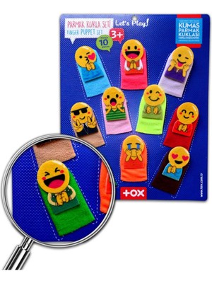 CLZ247 Emojiler 10 Parça Parmak Kukla , Eğitici Oyuncak