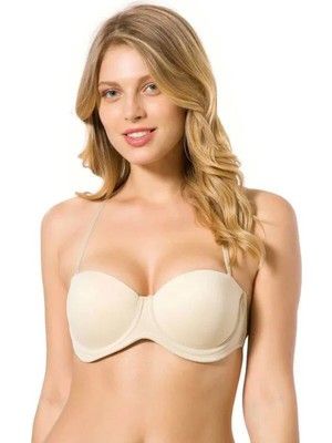 Le Jardin 7043 Micro Sırtı Şeffaf Silikon Desteksiz Dolgusuz Sütyen