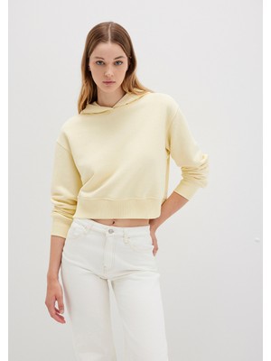 Mavi Kapüşonlu Sarı Sweatshirt 1S10386-71187