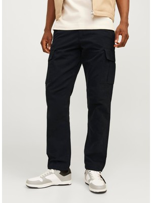 Jack & Jones Lastikli Paça Siyah Erkek Kargo Pantolon 12258150_JPSTKANE Barkley Cargo Pan