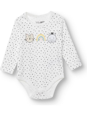 Hellobaby Kız Bebek Uzun Kol Body Interlok Çıtçıtlı Yaka