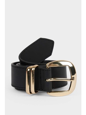 DeFacto Kadın Dikdörtgen Toka Suni Deri Jean Kemeri F8375AXNS