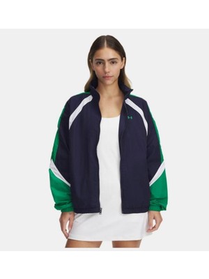 Under Armour Kadın Oversize Ceket %100 Polyester Sportswear Kullanımı İçin Yeşil-Lacivert