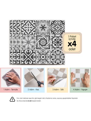 3D Kendinden Yapışkanlı Duvar Karosu 30,5 cm x 30,5 cm (4 Adet) 0,371 M²