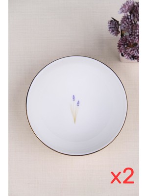 Tabak Evi Porselen Natura Lavanta Altın Yaldız Kase 13,50CM 2 Li