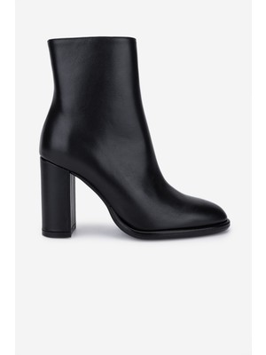 Canapé Kadın Hakiki Deri Siyah Topuklu Bot 1154 2462 Bn Bot SK25-26 Nero