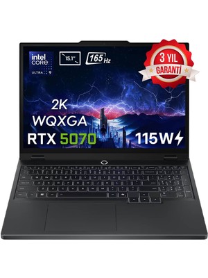 Lenovo Legion 5 15IAX10 Intel Core Ultra 9-275HX 32GB DDR5 1TB SSD RTX 5070 8GB 115W 15.1 inç 2K WQXGA 165Hz FreeDos Gaming Laptop (83F00024TR)