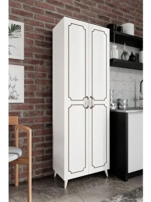 Kznmob Home 2 Kapaklı 5 Bölmeli Geniş Mutfak, Kavanoz, Erzak Dolabı - Tamamı  Mdf