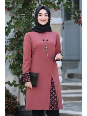 Lazer Kesim Detaylı Büyük Beden Tesettür Takım