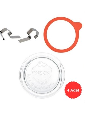 Weck Kavanoz Çap 60 mm Aksesuar Seti (4 Adet) Orijinal Alman Weck Yedek Parça