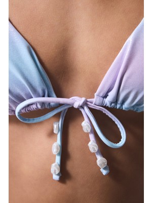 Jamie Boncuklu Çok Renkli Üçgen Bikini Üstü - Gamze Erçel Koleksiyonu