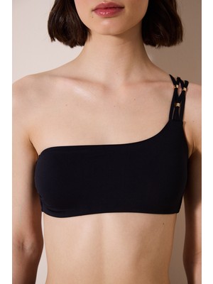 Danny Tek Omuz Siyah Bikini Üstü