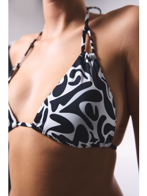 Tint Zebra Desenli Üçgen Bikini Üstü