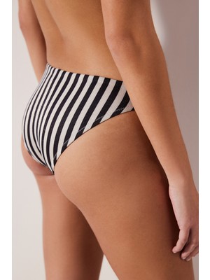 Alia Slip Simli Çizgili Bikini Altı