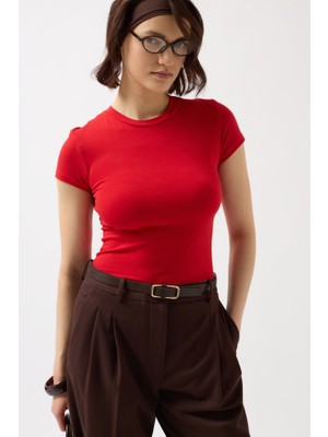 Likralı Basic T-Shirt