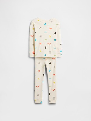 Gap Bebek Krem Halloween Grafik Baskılı Pijama Takımı