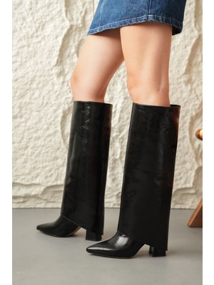 Kadın Wanda Tak Çıkar Çizme - Siyah-Rugan