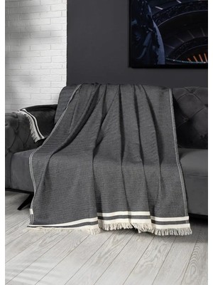 Alinda Pamuklu Kaymaz Terletmez Koltuk Örtüsü (170X230) - Antrasit