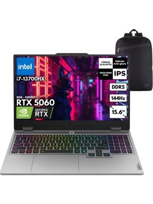 Lenovo Loq 15IRX10 I7-13700HX 16-Gbddr5 1 Tbssd RTX5060 (8gb - Gddr7) 15.6" Fhd Windows 11 Pro + Hmf Sırt Çantası 83JE00LFTRHMF16