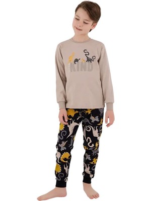 Rolypoly Erkek Çocuk Kahverengi Pijama Takımı