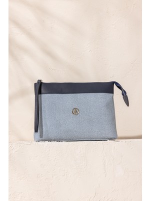 Armine Trendi Fermuarlı El Çantası-Mavi ARM125