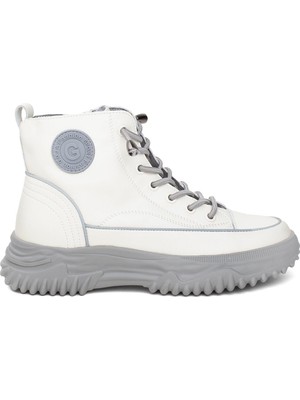 Guja 25K310-13 Kadın Hakiki Deri Lastik Bağ Fermuarlı Kısa Spor Bot