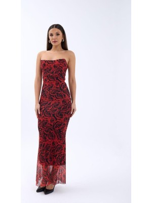 Moderie Butik 7006 Elbise-Kırmızı