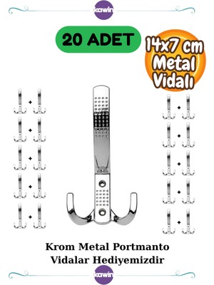 Noktalı Portmanto Askı Vestiyer Duvar Dolap Askısı Krom Metal Mobilya Gümüş Kapı Askılık