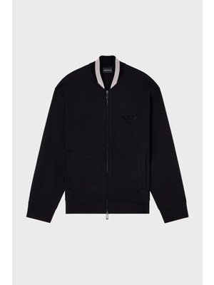 Emporio Armani Regular Fit Kolej Yaka Fermuarlı Logolu Sweat Erkek Sweat EM002877 AF17545 UC001