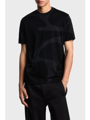 Emporio Armani Pamuklu Regular Fit Bisiklet Yaka Tamamı Logolu T Shirt Erkek T Shirt EM002957 AF10017 FC242