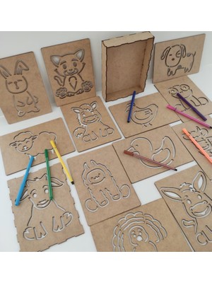 Montessori Çiftlik Hayvanları Çizgi Egzersizi Seti 3-6 Yaş Ince Motor Becerileri Geliştirici Oyuncak